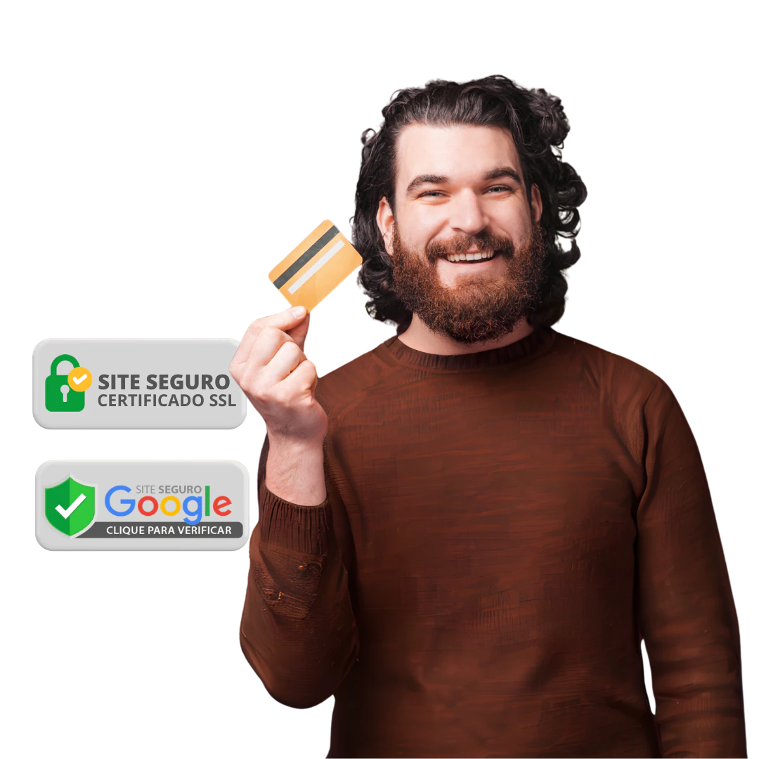 Homem segurando cartão